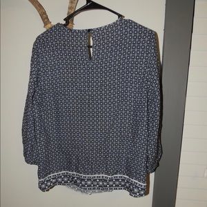 Navy Blouse with print